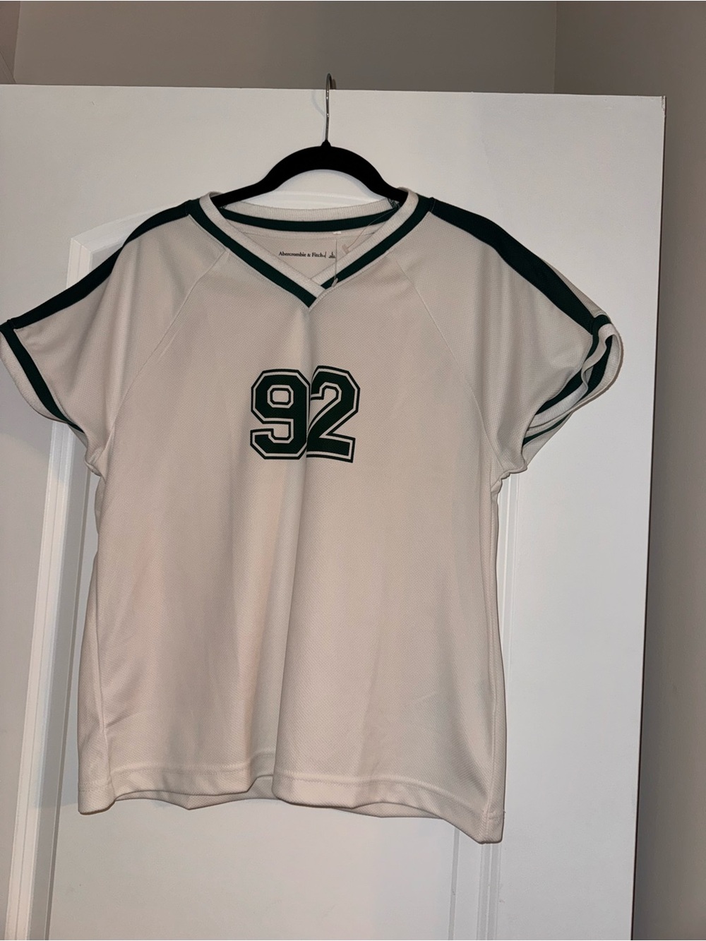 Abercrombie and fitch Jersey short sleeve Top Dark Green Trim and '92 Detail